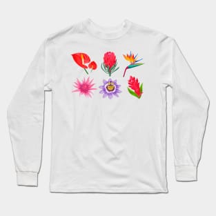 Exotic Jungle Flowers Long Sleeve T-Shirt